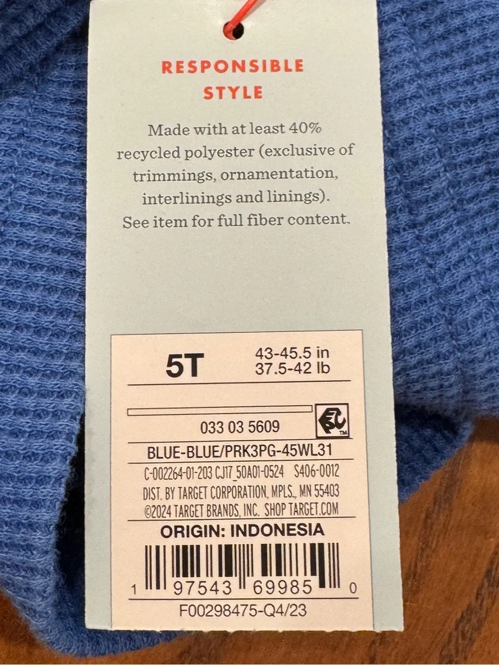 Cat & Jack 2 Pieces - Blue Ribbed Knit Tee  & Shorts Easy on/off - 5T Boys New